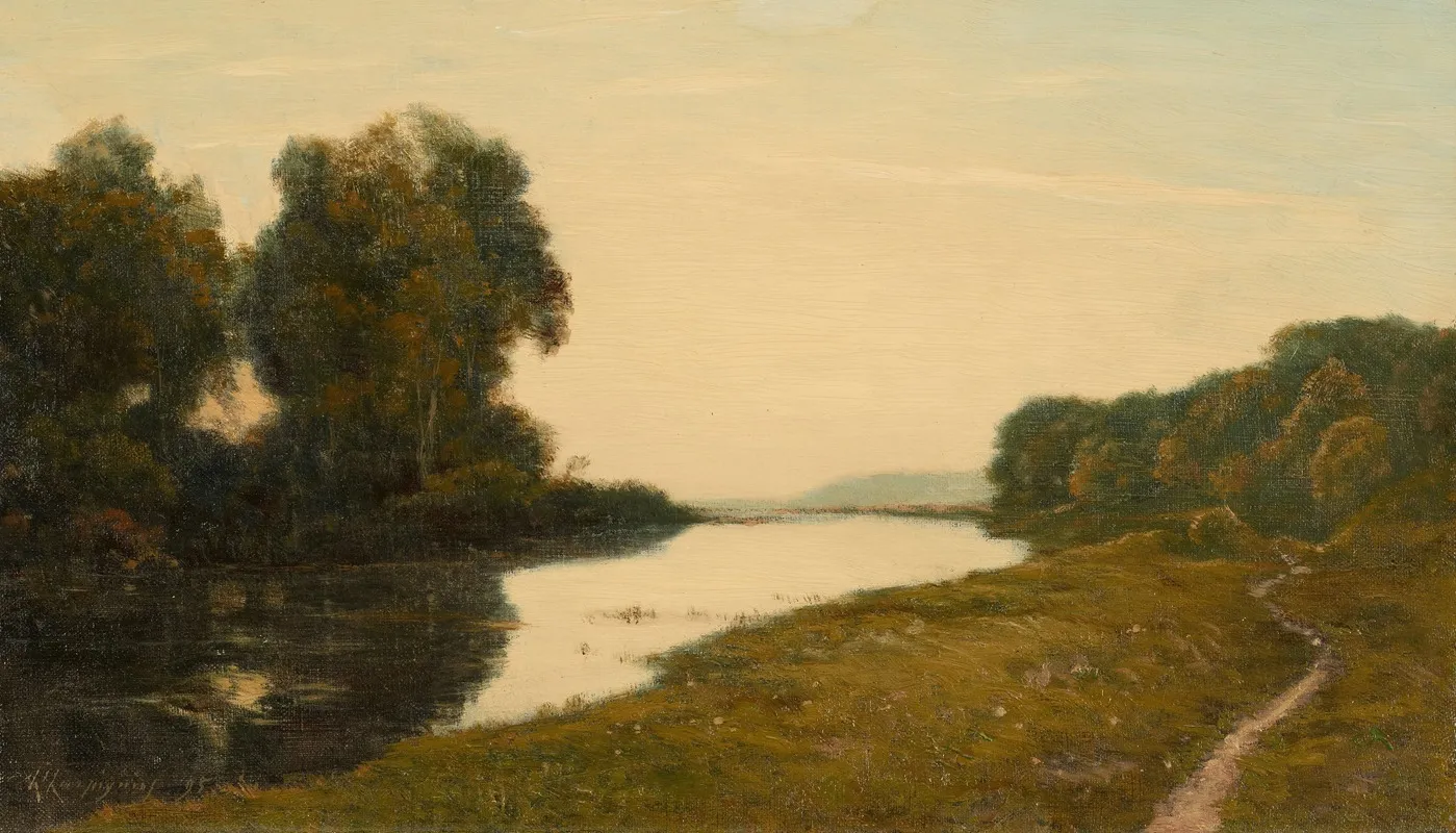 View Of A Stream by Henri-Joseph Harpignies - Canvas Print