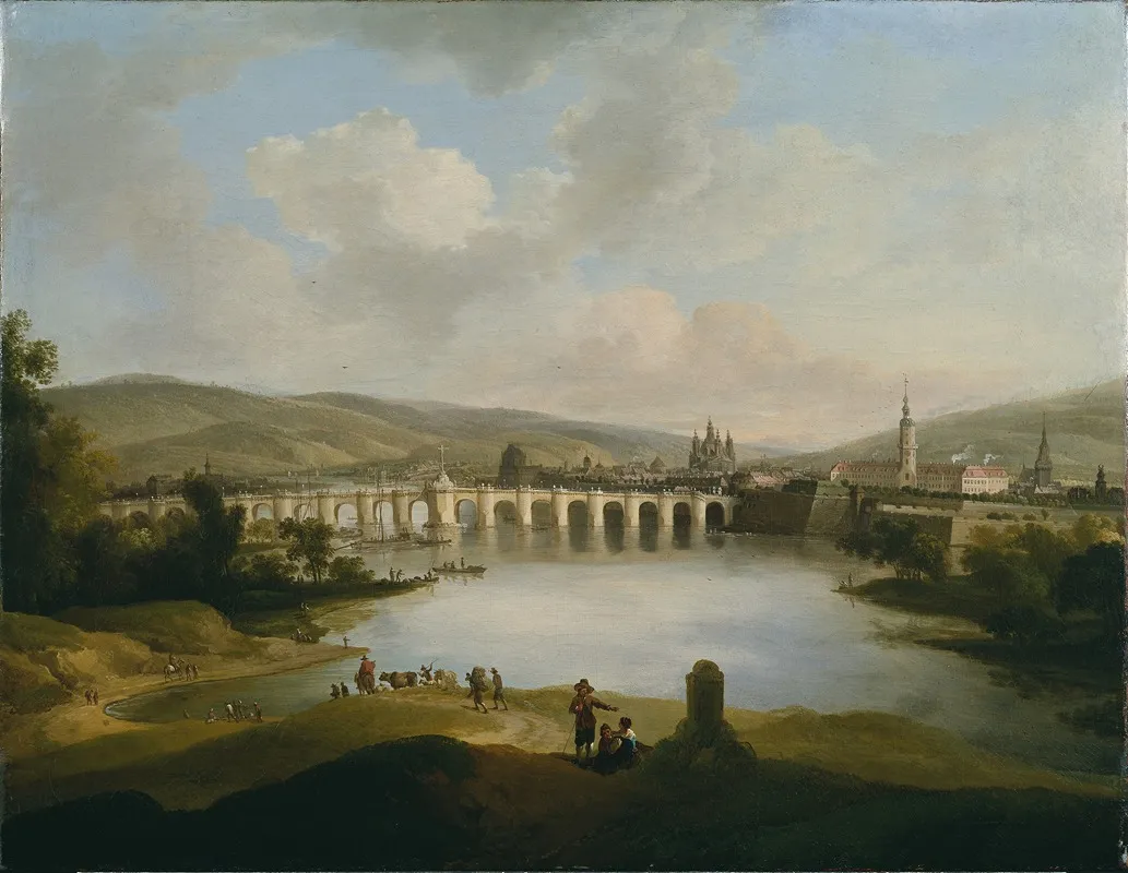 View Of A Town by Christian Wilhelm Ernst Dietrich - Canvas Print