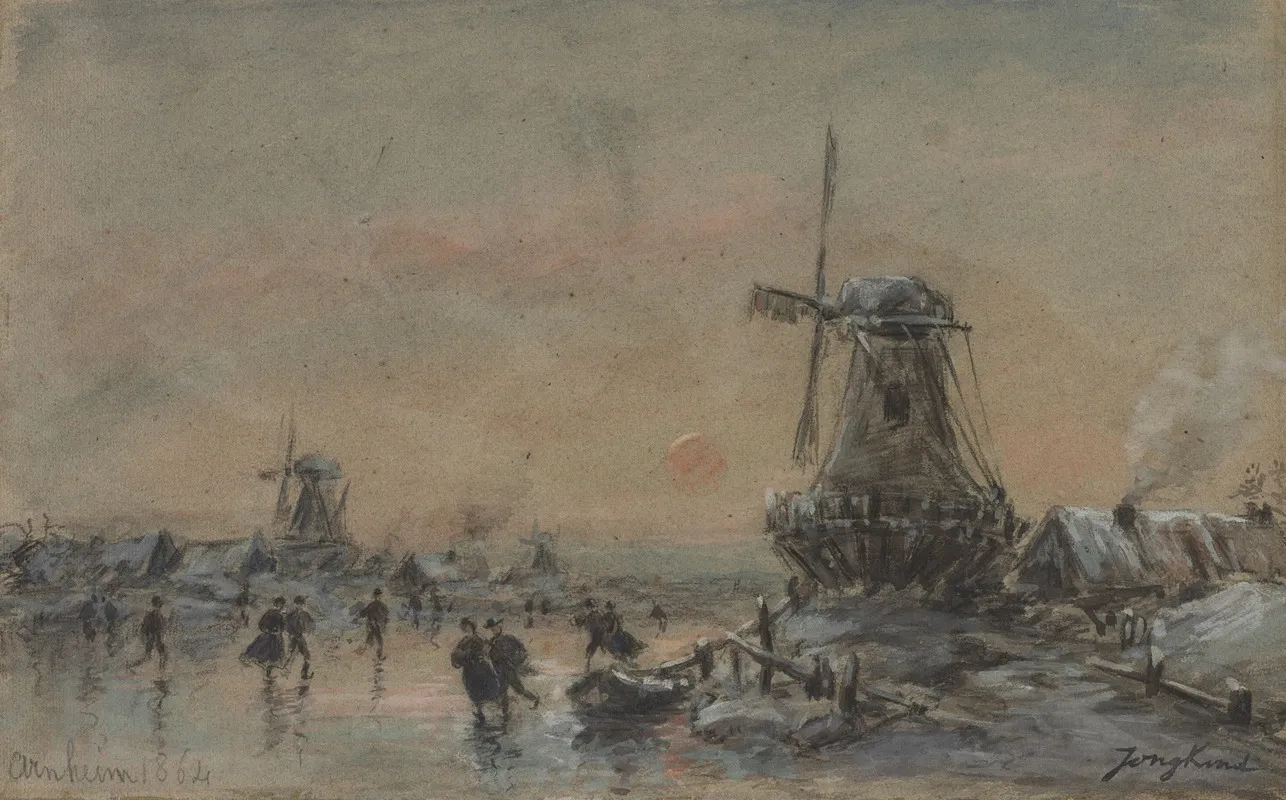 View Of Arnheim by Johan Barthold Jongkind - Canvas Print