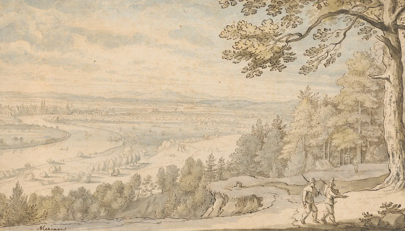 View Of Basle From Grenzacherhorn by Matthäus Merian the elder - Canvas Print
