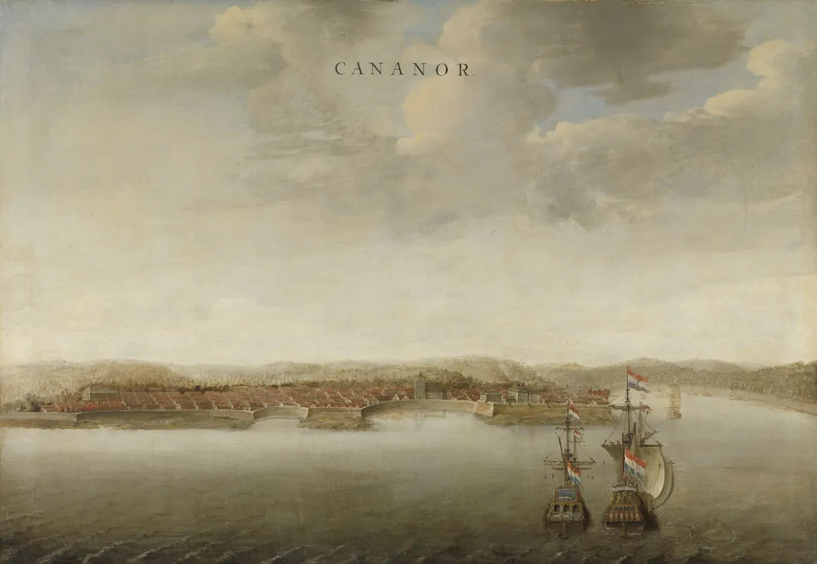 View Of Cannanore On The Malabar Coast In India by Johannes Vinckboons - Canvas Print
