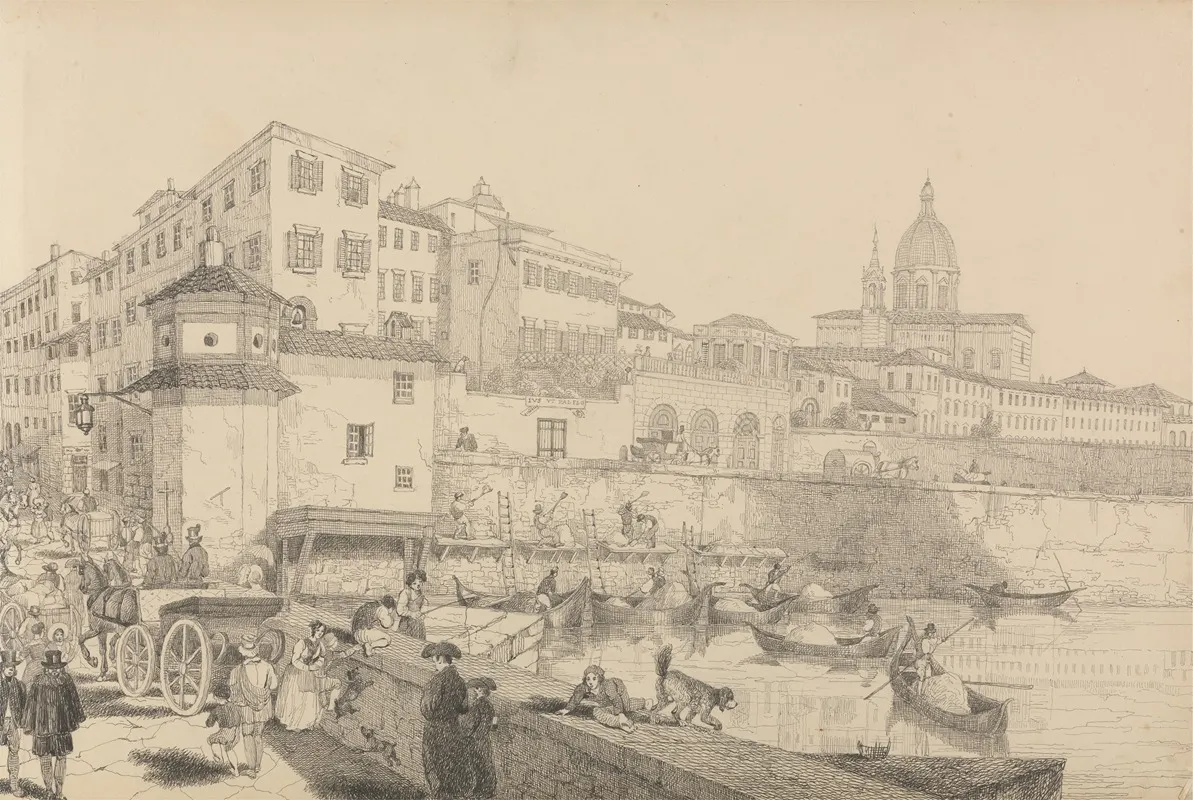 View Of Casino Pecori On The Lung Arno Residence Of Sir Charles Doyly At Florence
