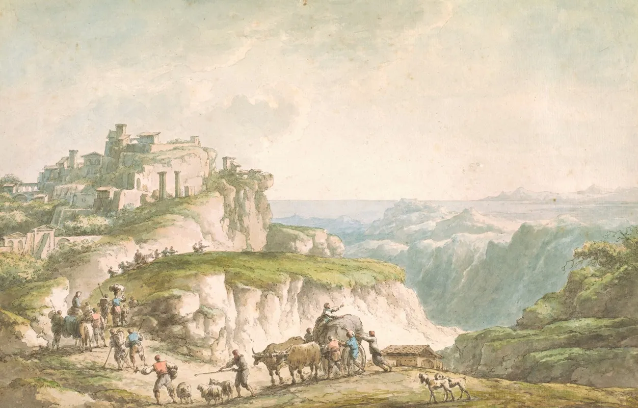 View Of Catanzaro by Claude-Louis Châtelet - Canvas Print