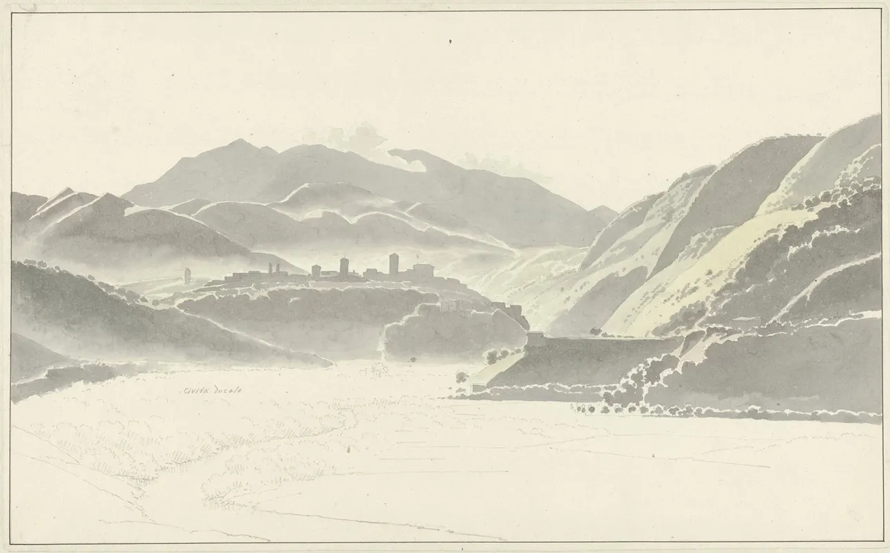 View Of Cittaducale by Josephus Augustus Knip - Canvas Print