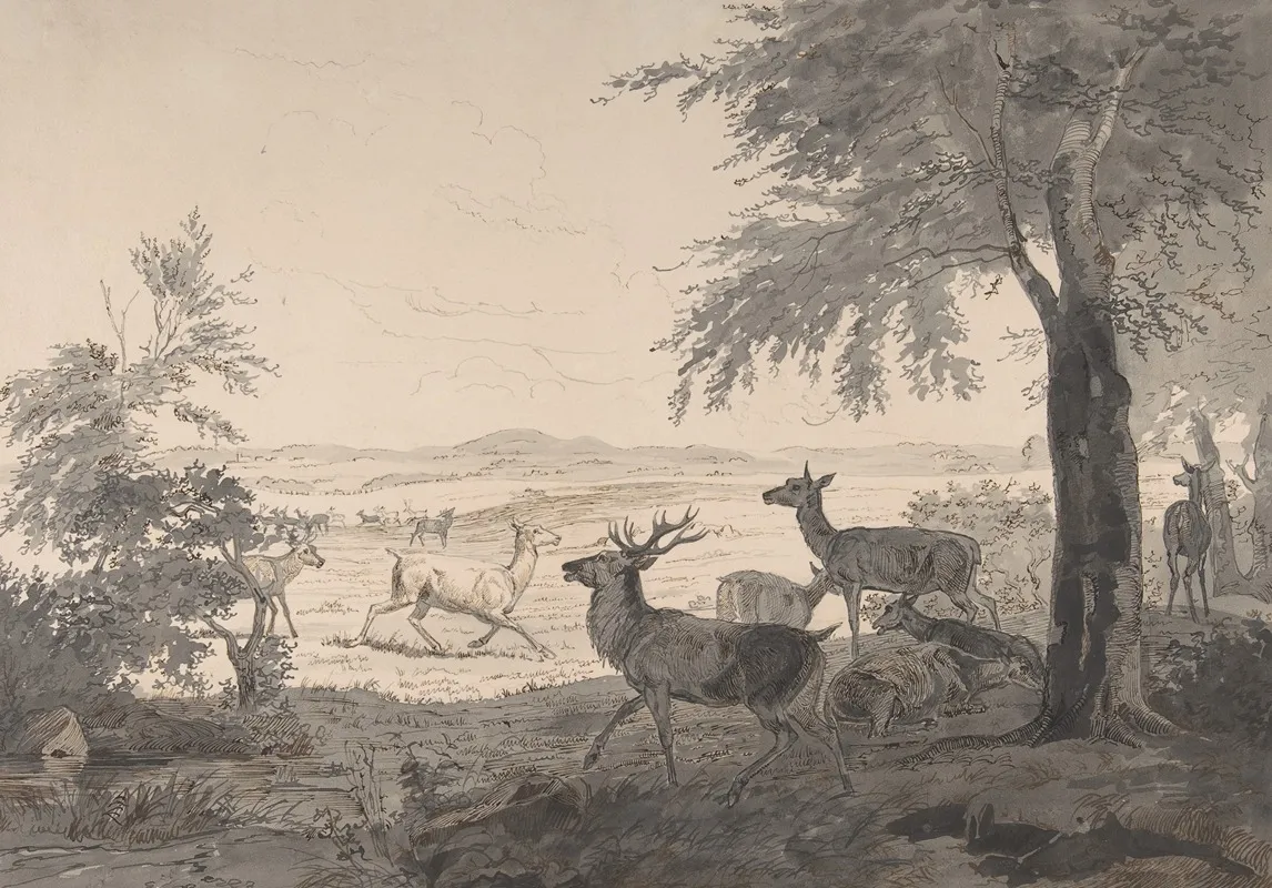 View Of Dyrehaven by Johan Thomas Lundbye - Canvas Print