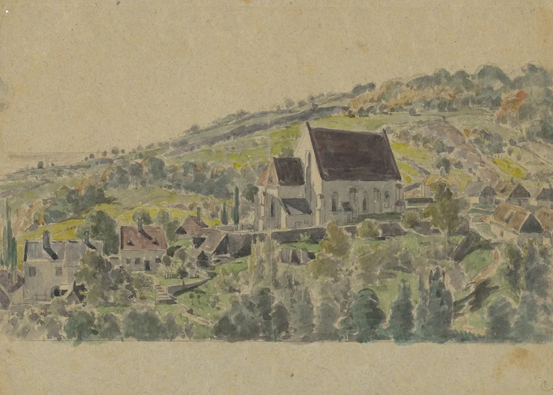 View Of Gothic Church In Jur Near Bratislava by Friedrich Carl von Scheidlin - Canvas Print