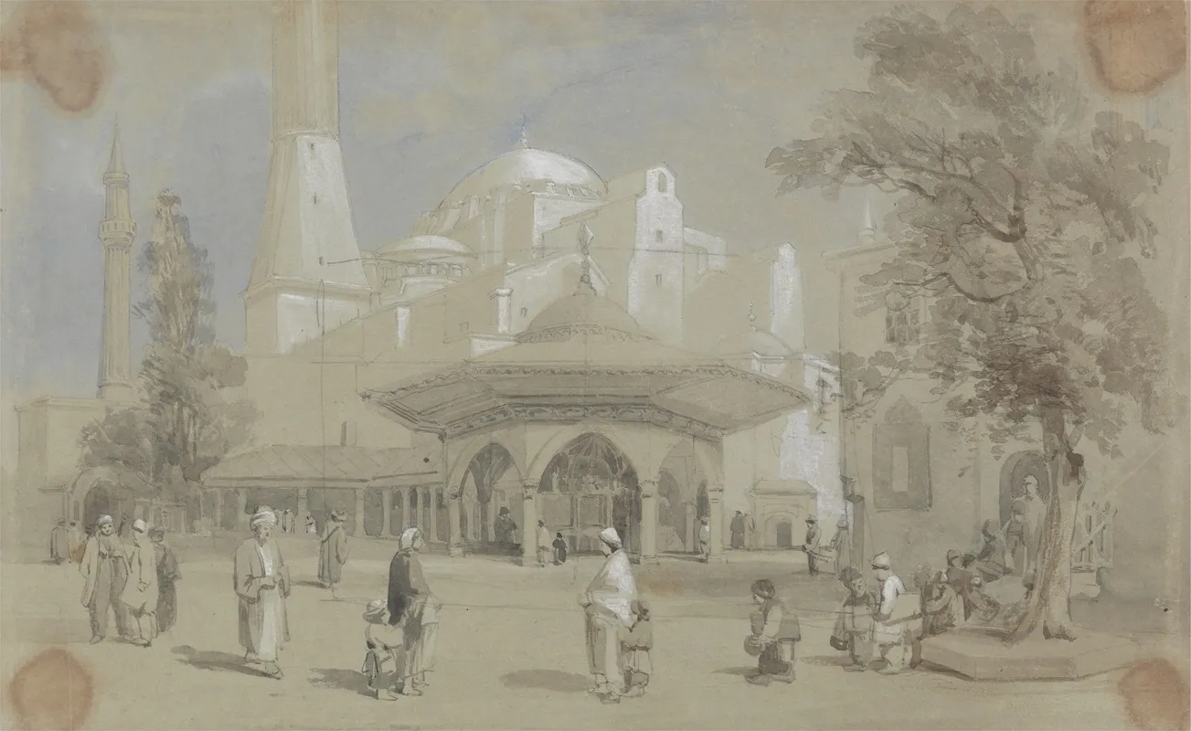 View Of Hagia Sophia Mosque And Shadirvan Fountain Istanbul
