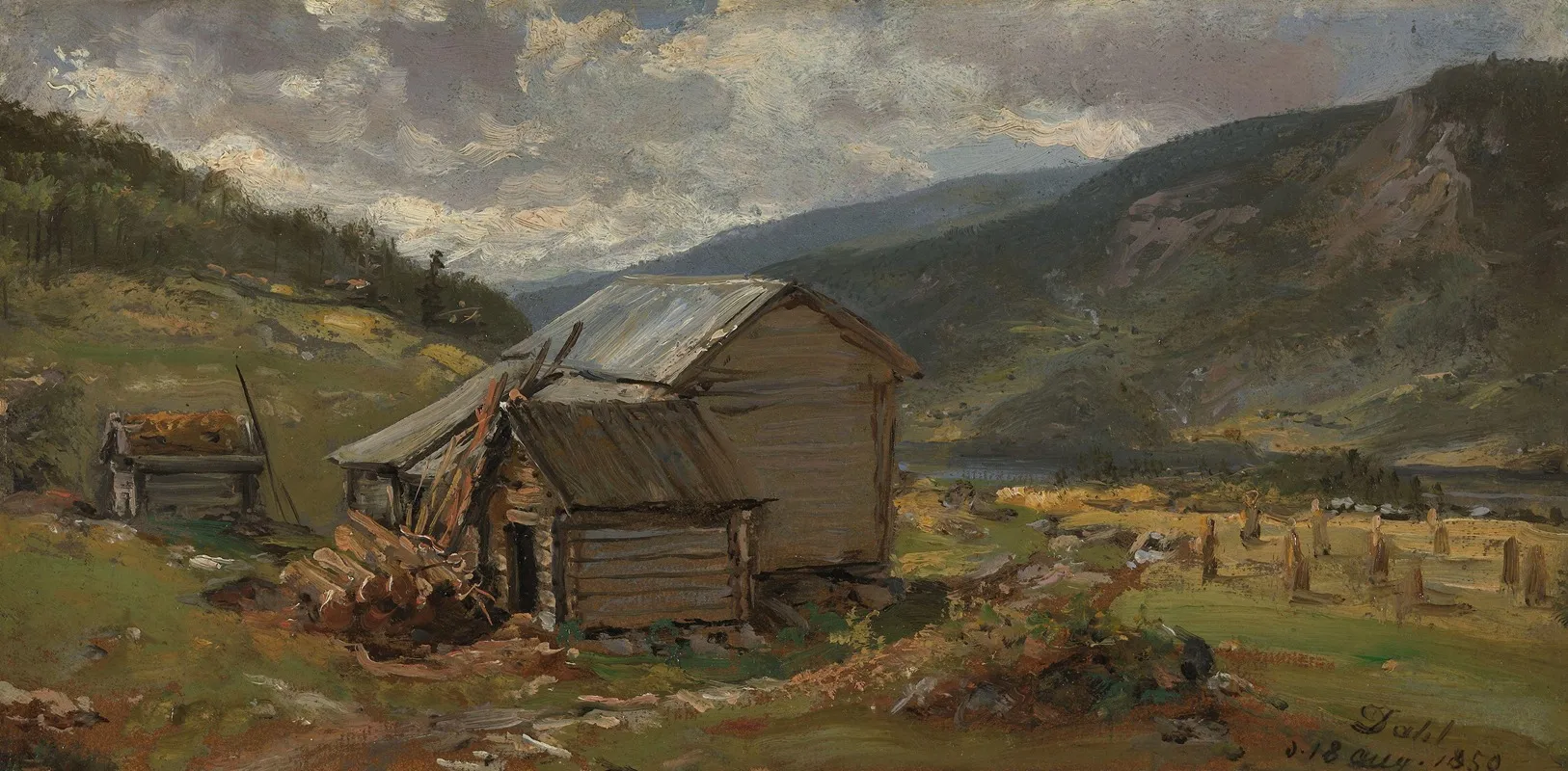 View Of Hjelle In Valdres 2 by Johan Christian Dahl - Canvas Print