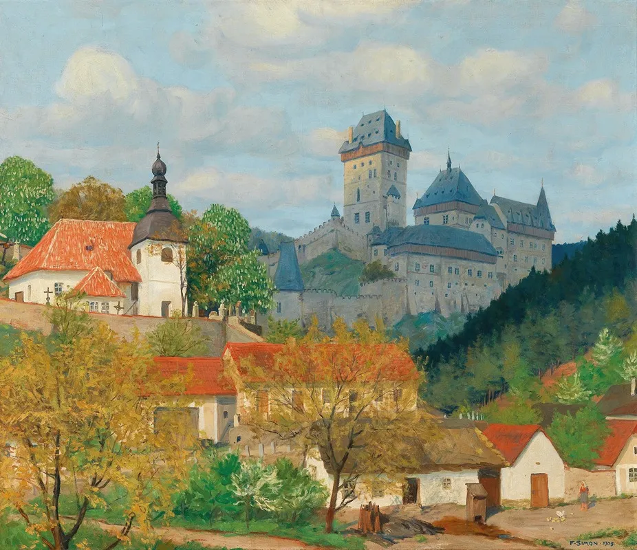 View Of Karlstejn Castle Near Prague