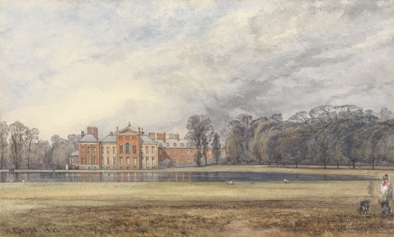 View Of Kensington Palace From Across The Round Pond by William Evans of Bristol - Canvas Print