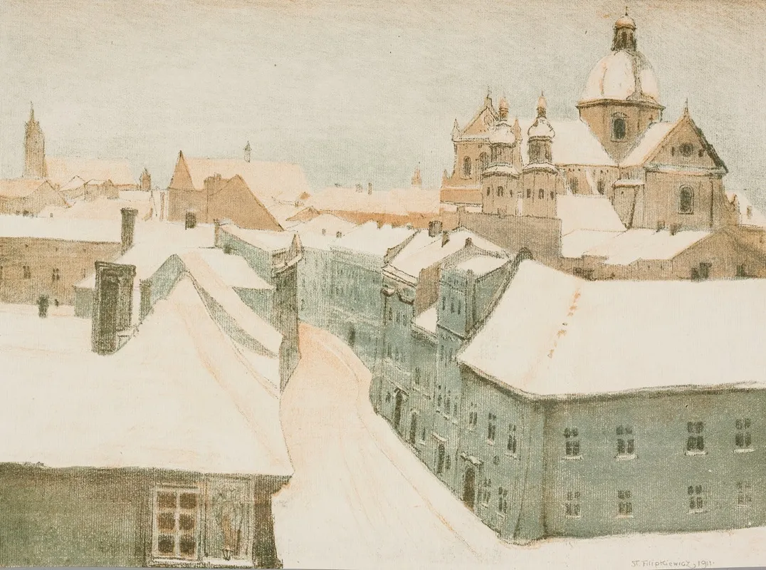 View Of Krakow From Wawel by Stefan Filipkiewicz - Canvas Print