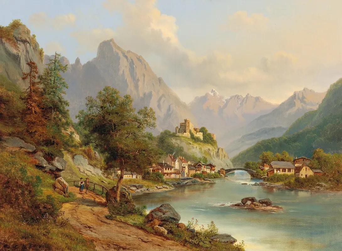 View Of Landeck Pustertal by Edmund Höd - Canvas Print