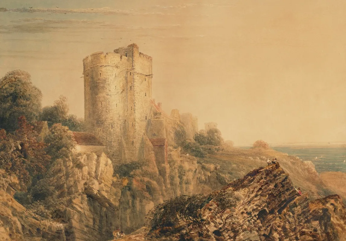 View Of Lympne Castle Kent by Peter De Wint - Canvas Print