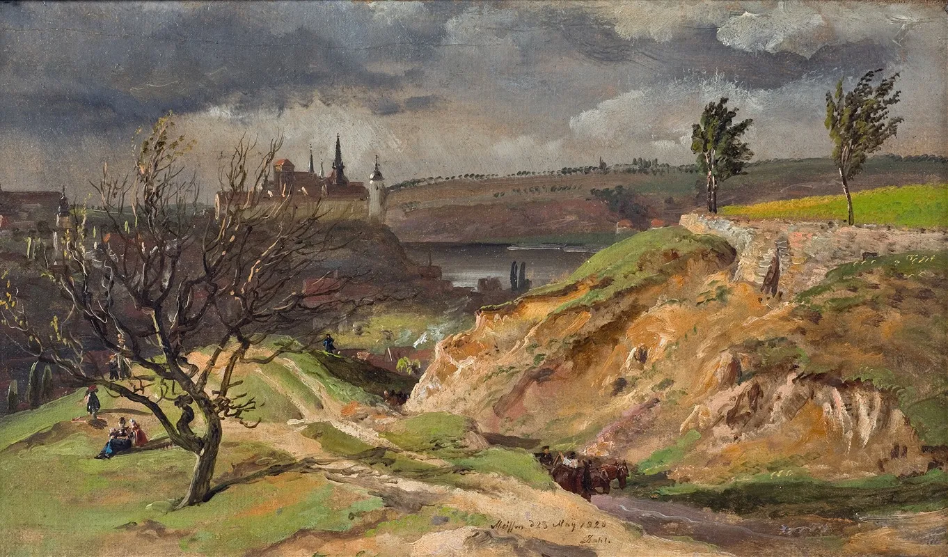 View Of Meissen Study by Johan Christian Dahl - Canvas Print
