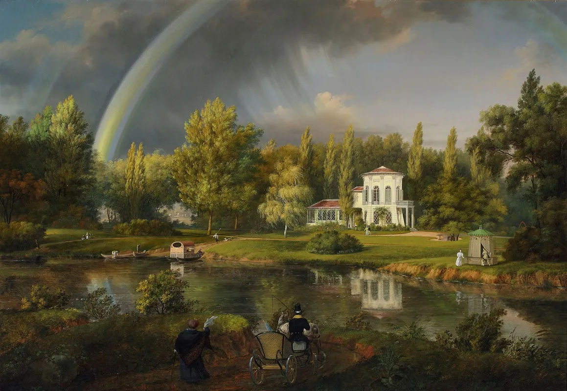 View Of Morysinek In Wilanow by Wincenty Kasprzycki - Canvas Print