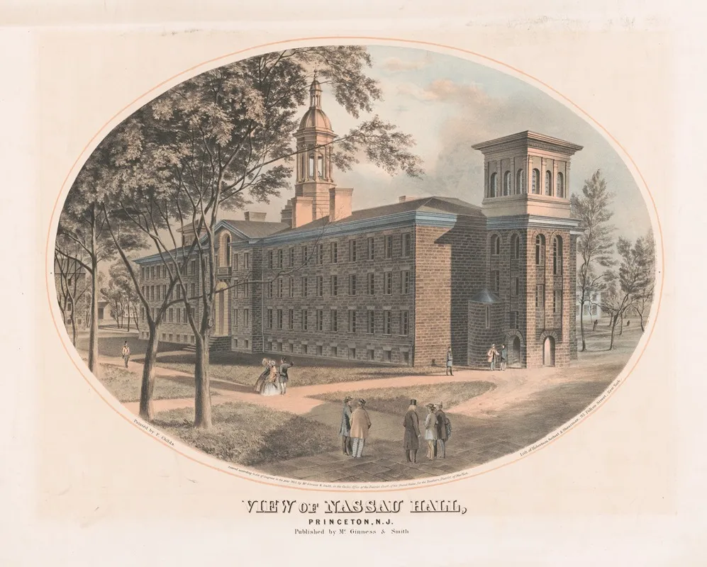 View Of Nassau Hall Princeton N J by Robertson, Seibert &amp; Shearman. - Canvas Print