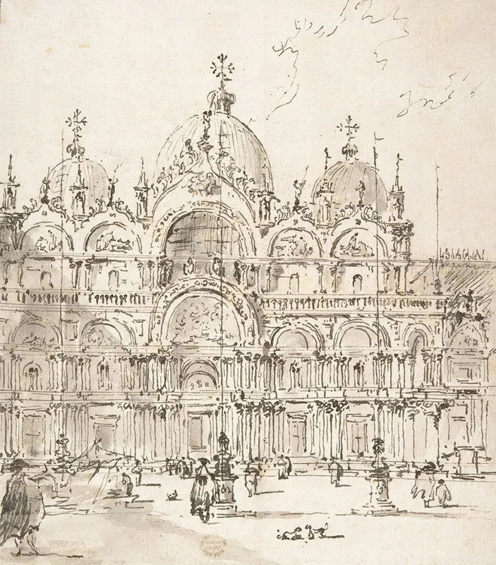 View Of Piazza With Basilica Of San Marco by Francesco Guardi - Canvas Print