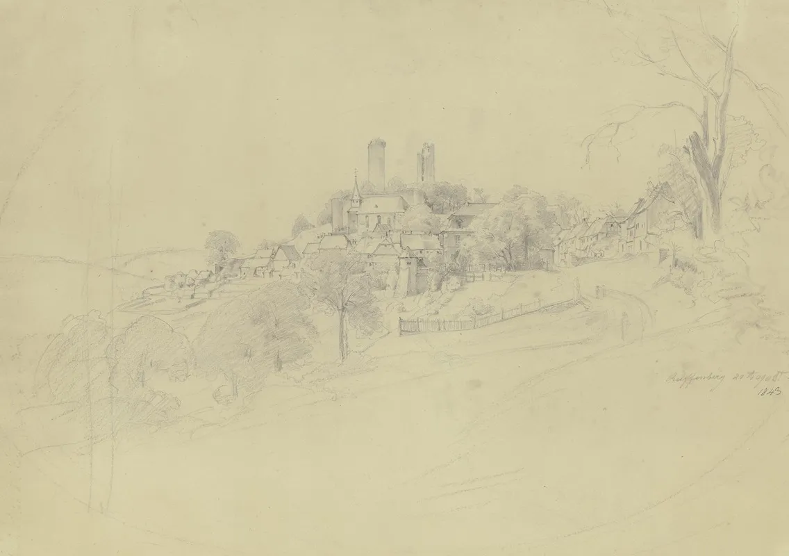 View Of Reifenberg by Jakob Fürchtegott Dielmann - Canvas Print