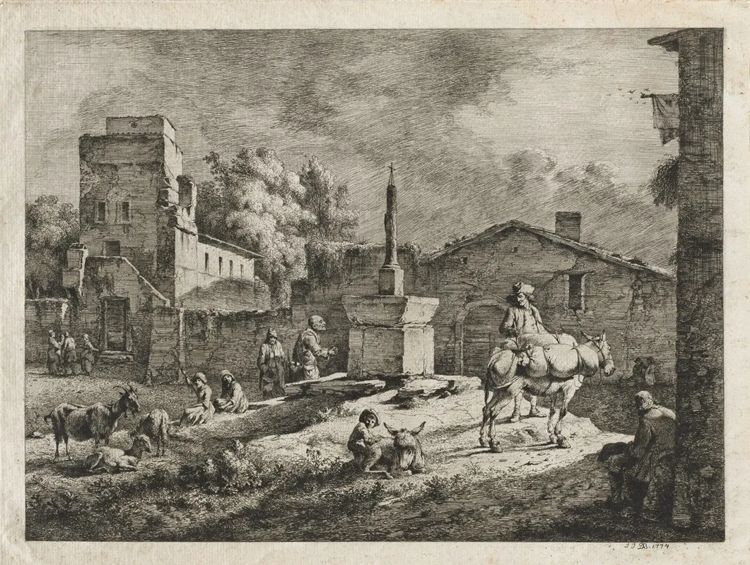 View Of Saint Andeol by Jean-Jacques de Boissieu - Canvas Print