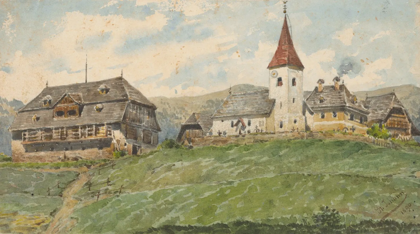 View Of St Johann by Friedrich Carl von Scheidlin - Canvas Print