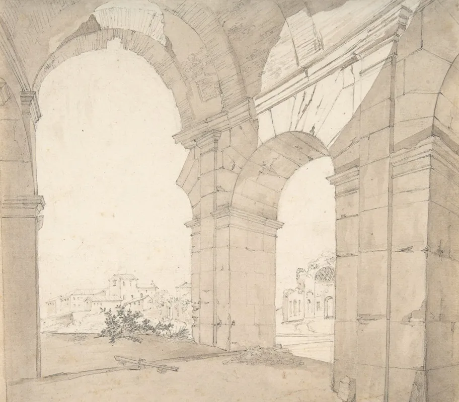 View Of The Baths Of Caracalla In Rome by Daniël Dupré - Canvas Print