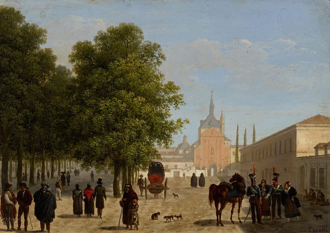 View Of The Convento De Los Agustinos Recoletos Madrid by Giuseppe Canella - Canvas Print