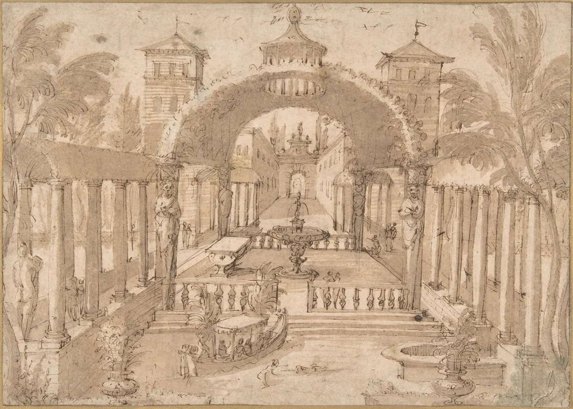 View Of The Gardens Of A Palace