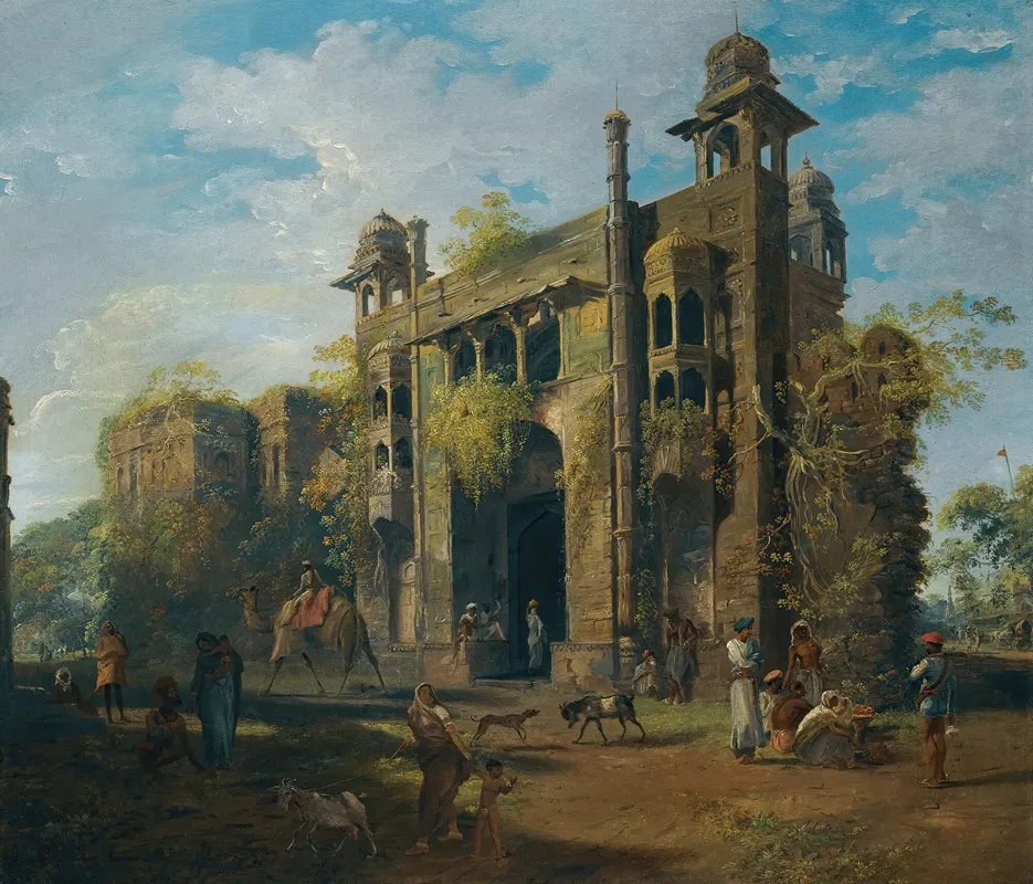 View Of The Gate Of The Lal Bagh Dacca by Robert Home - Canvas Print