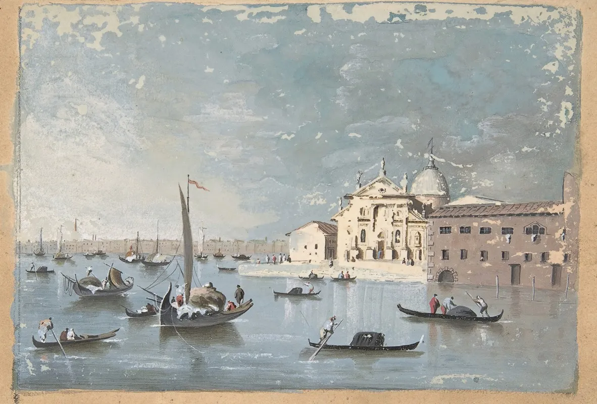 View Of The Isola Di San Giorgio Maggiore by Giacomo Guardi - Canvas Print