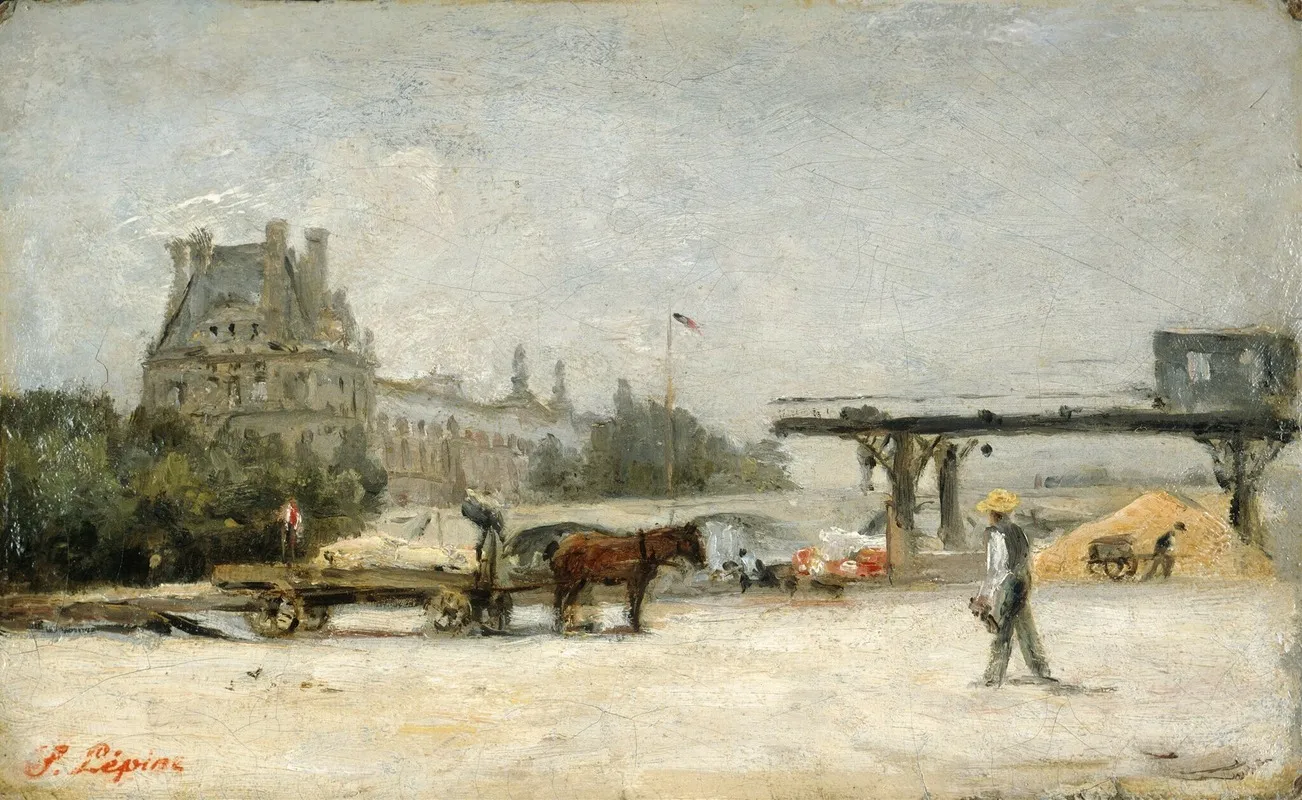 View Of The Louvre by Stanislas Lépine - Canvas Print