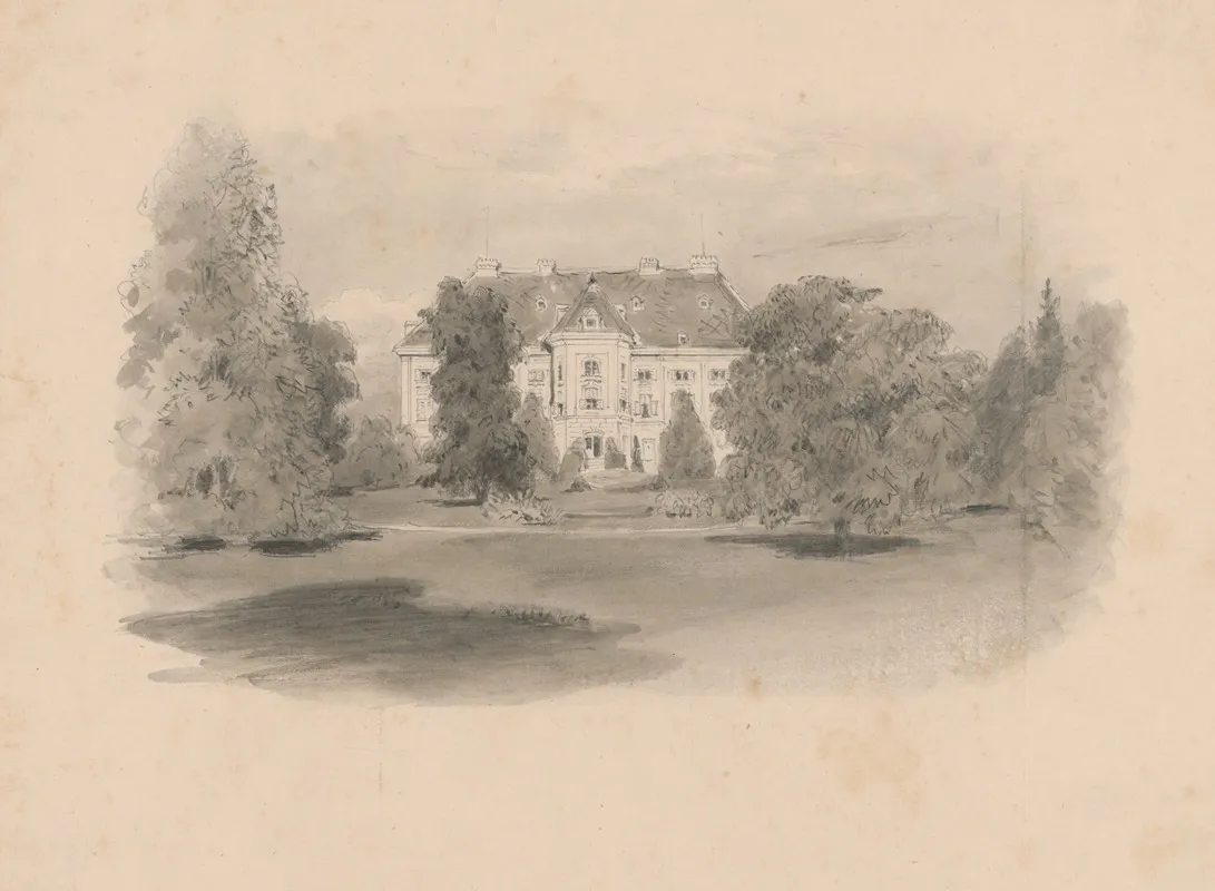 View Of The Mansion From The Park by Jan Nowopacký - Canvas Print