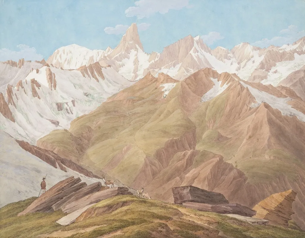 View Of The Massif Of Mont Blanc by Jean-Antoine Linck - Canvas Print