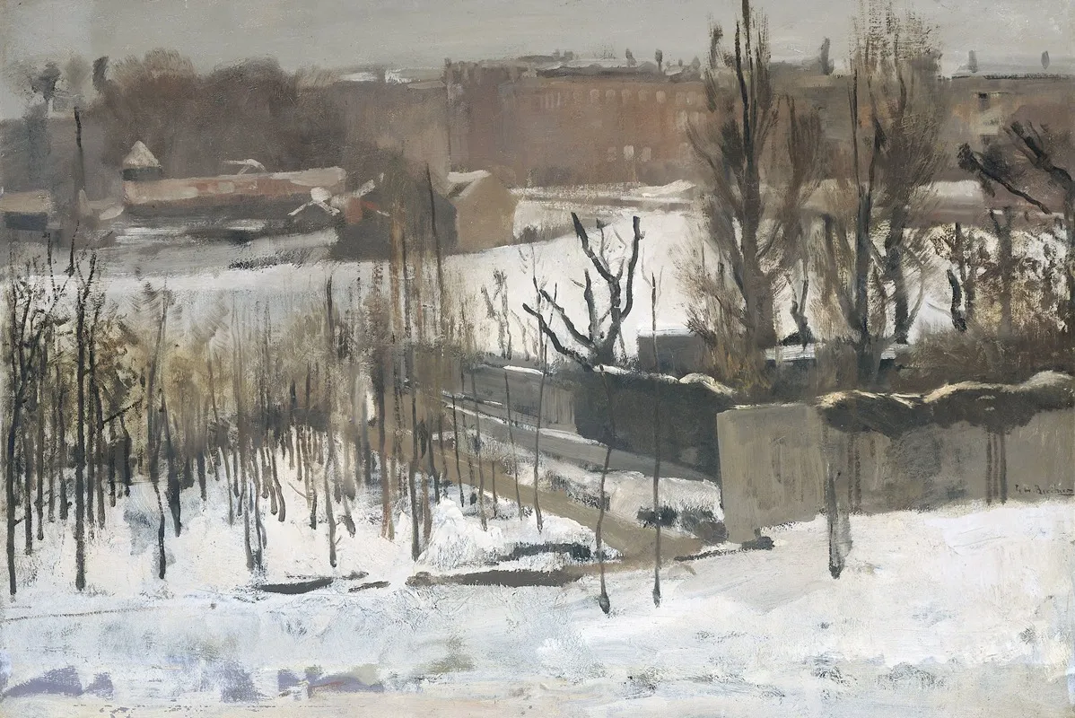 View Of The Oosterpark Amsterdam In The Snow