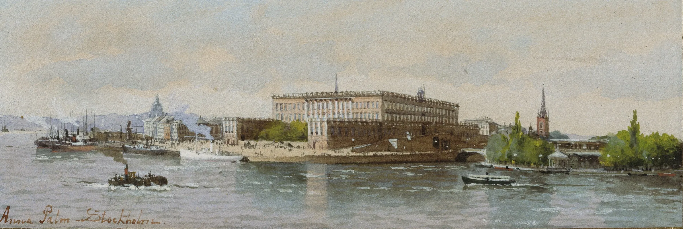 View Of The Royal Palace Stockholm 2 by Anna Palm de Rosa - Canvas Print
