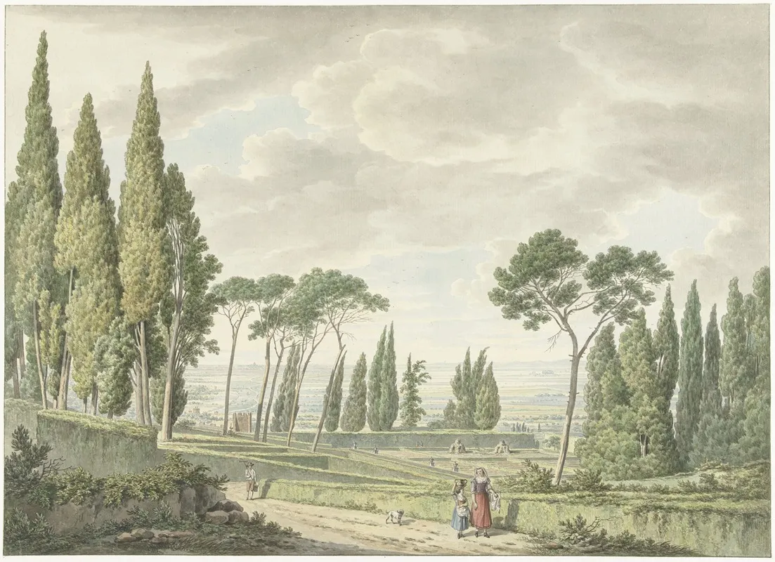 View Of The Terraces Of The Villa Deste In Tivoli by Daniël Dupré - Canvas Print
