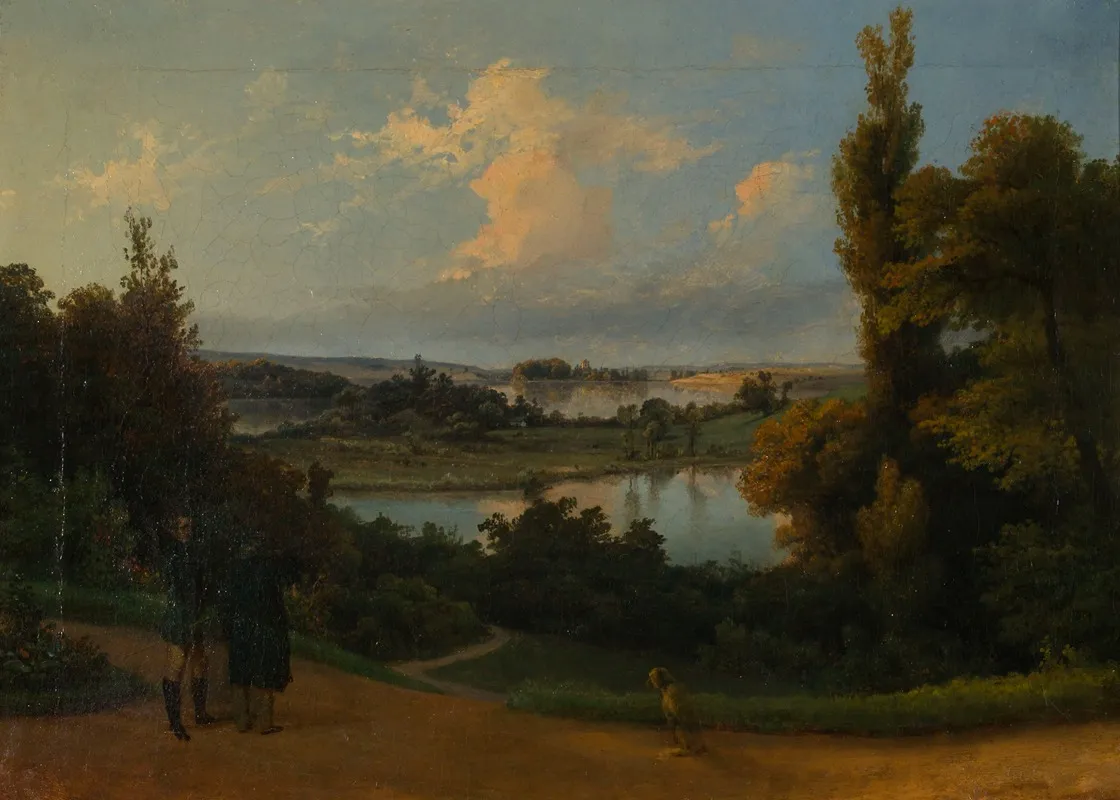View Of The Veisiejai Lake From The Terrace Of The Justinavas Park