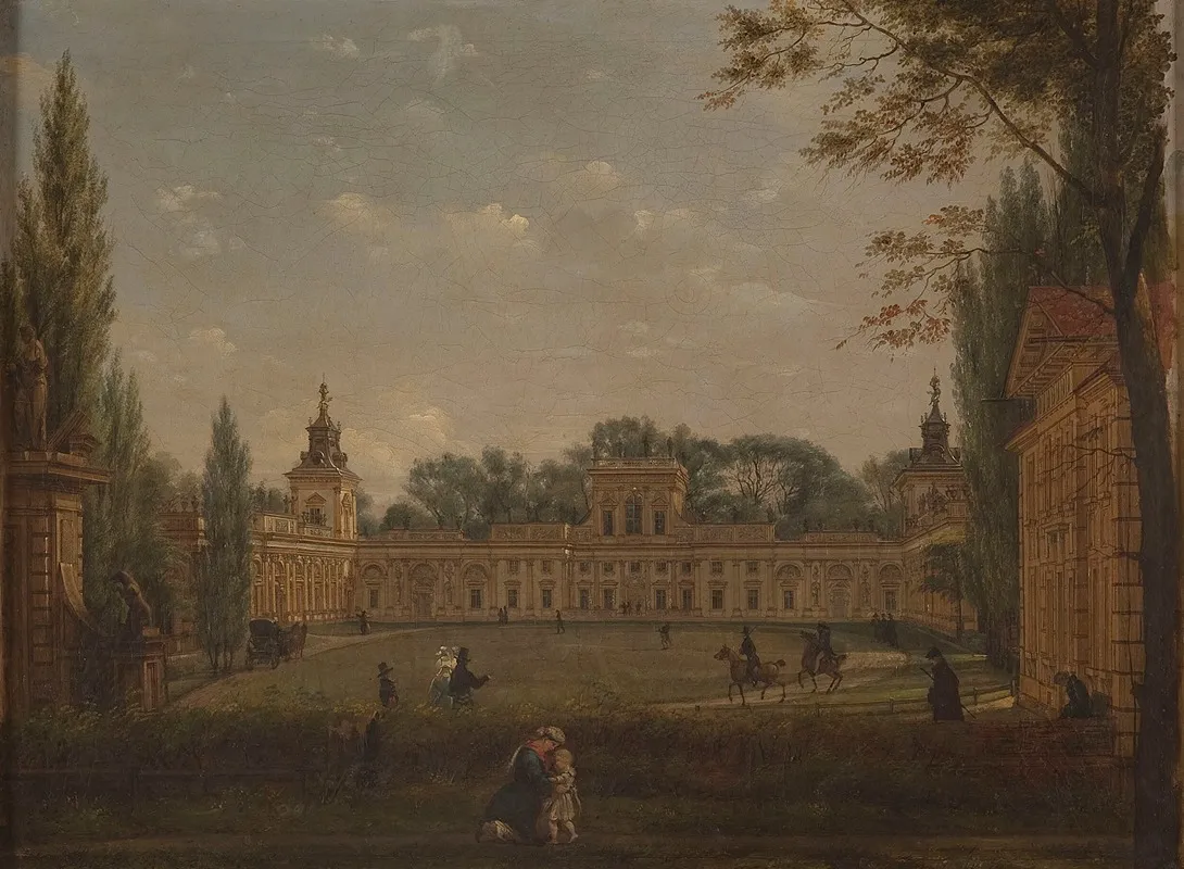 View Of The Wilanow Palace From The Courtyard by Wincenty Kasprzycki - Canvas Print