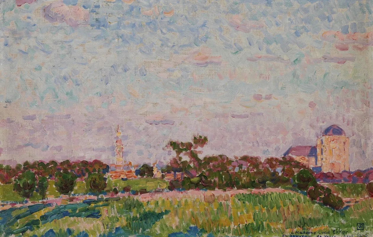 View Of Veere by Theo van Rysselberghe - Canvas Print