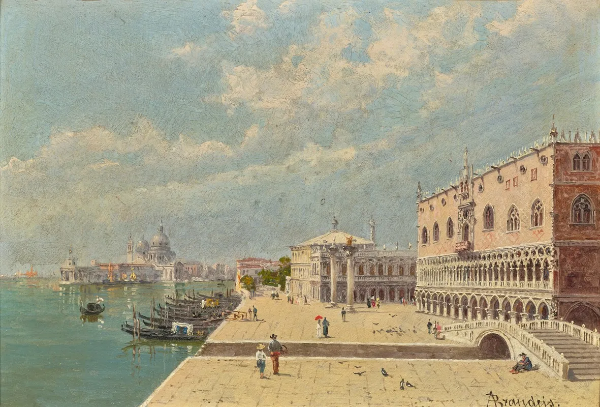 View Of Venice The Palazzo Ducale The Piazzetta San Marco And The Basilica Santa Maria Della Salute From The Riva Degli Schiavoni