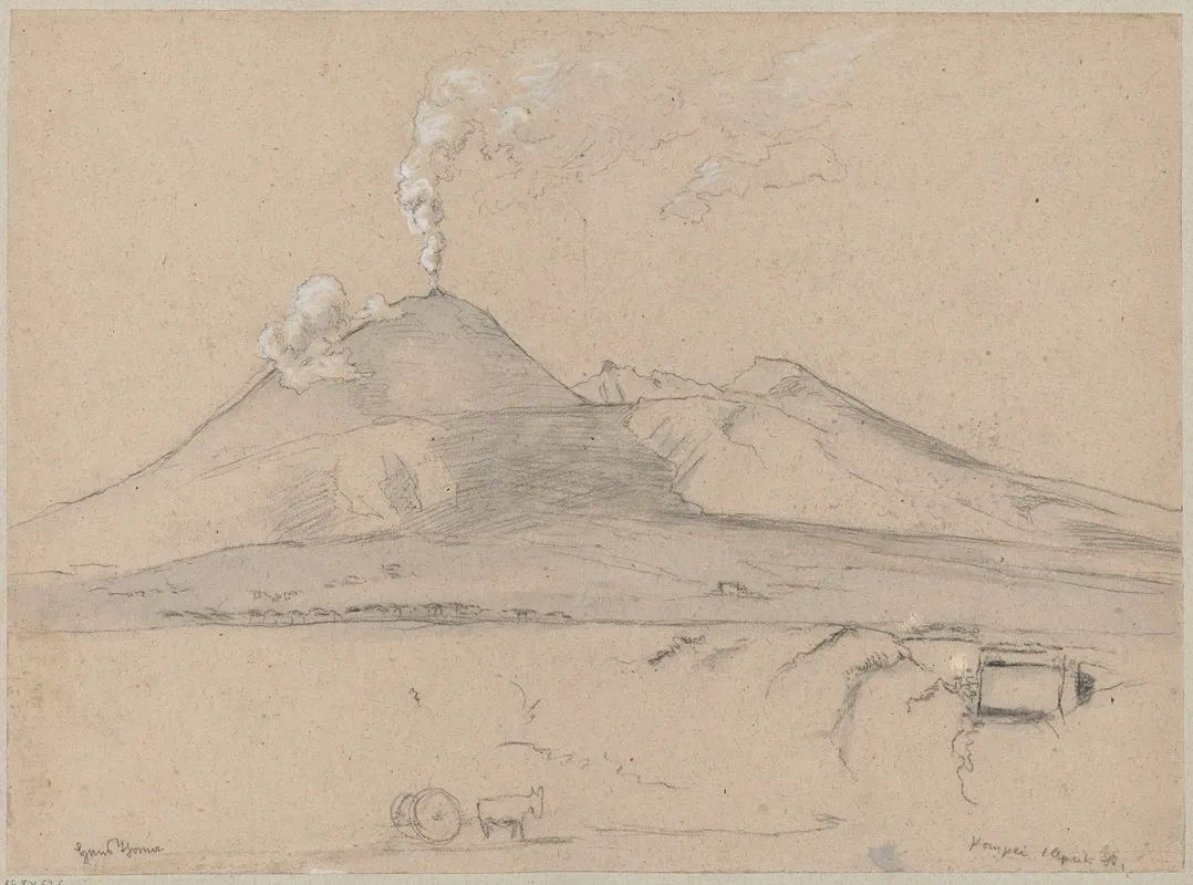 View Of Vesuvius From The Side Of Pompeii