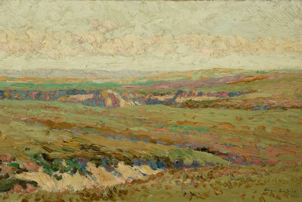 View Of Western Kansas by Birger Sandzén - Canvas Print