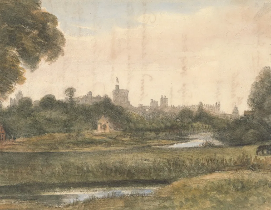 View Of Windsor From Down The River by William Crotch - Canvas Print