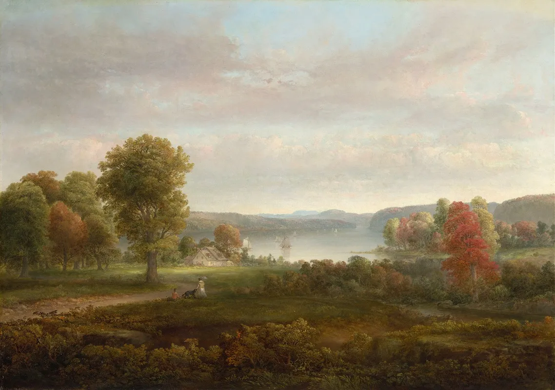 View On The Hudson In Autumn by Thomas Doughty - Canvas Print