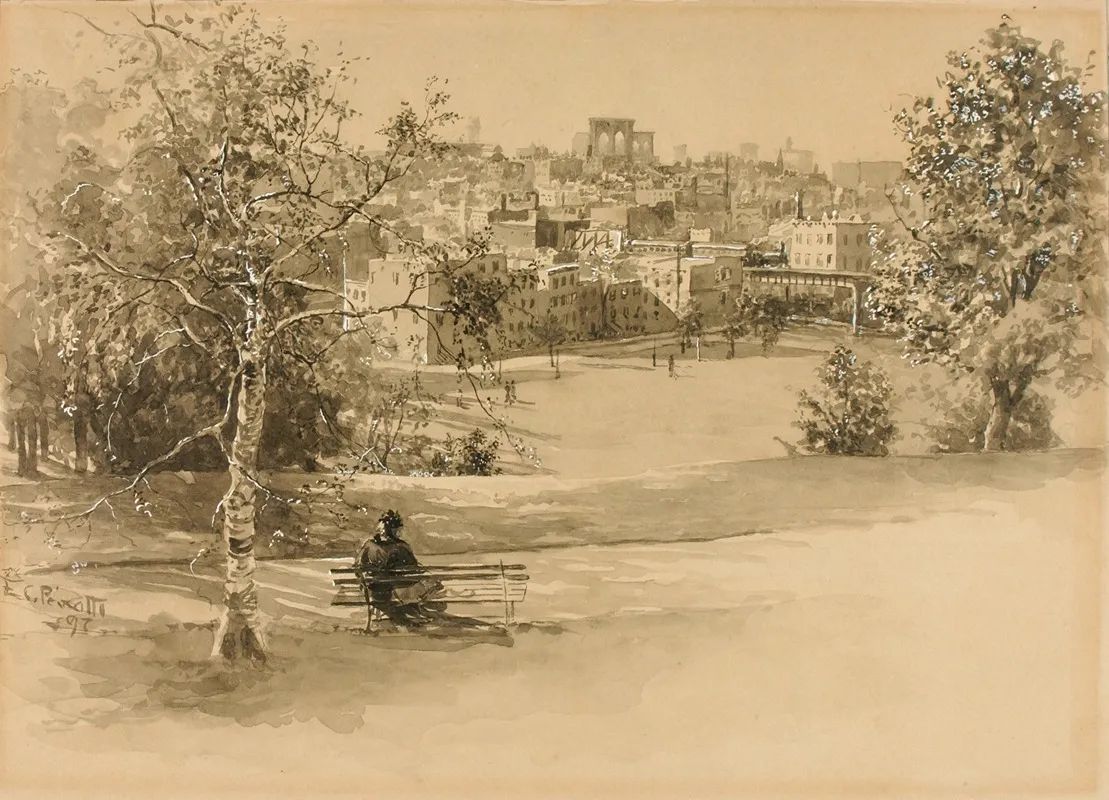 View Overlooking City by Ernest Peixotto - Canvas Print