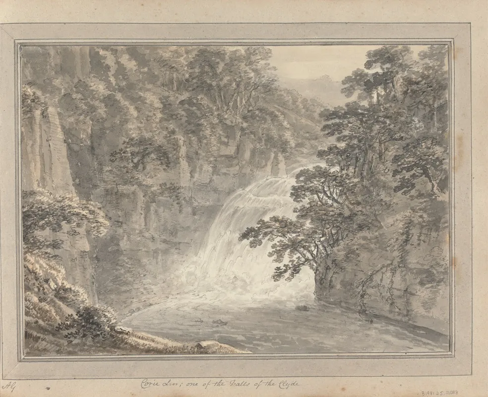 Views In England Scotland And Wales Tour In Scotland Corie Lin One Of The Falls Of The Clyde by Amos Green - Canvas Print