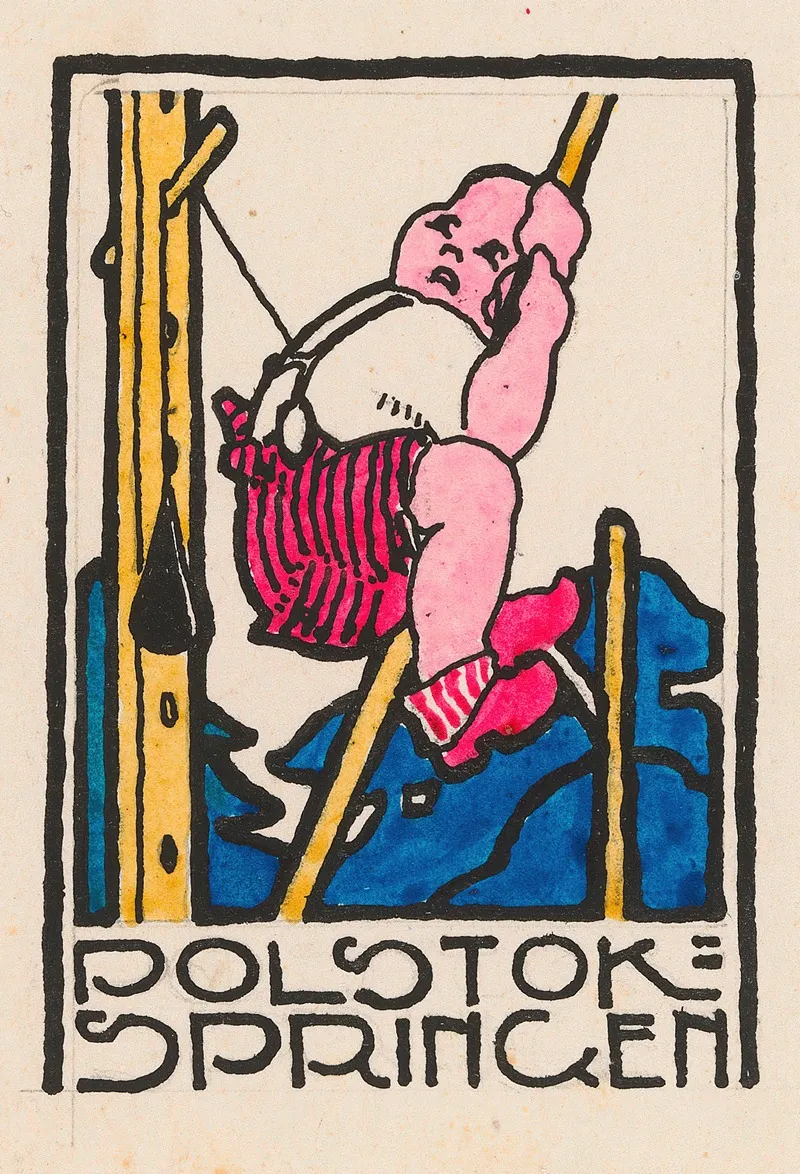 Vignet Polstok Springen by Reijer Stolk - Canvas Print