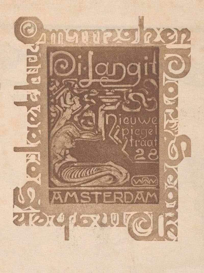 Vignet Voor Di Langit Nieuwe Spiegelstraat 28 Te Amsterdam by Bernard Willem Wierink - Canvas Print