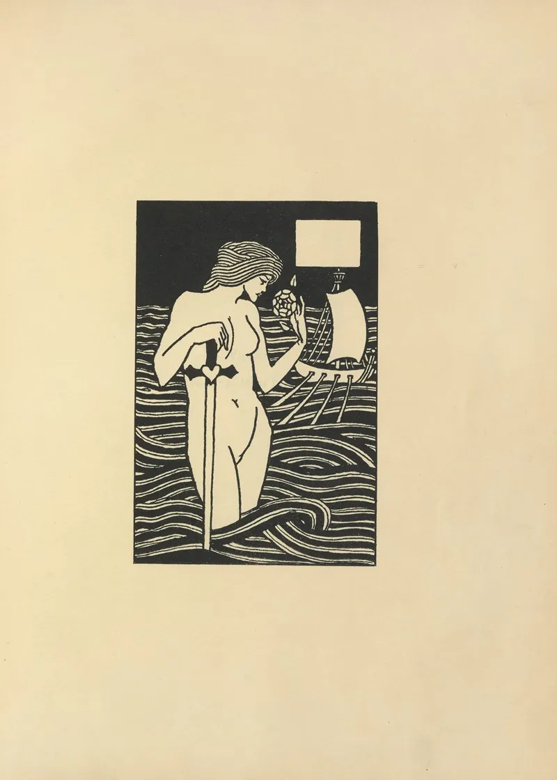 Vignette From Le Morte Darthur by Aubrey Vincent Beardsley - Canvas Print