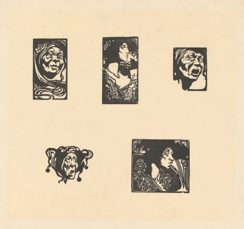 Vijf Vignetten Met Hoofden