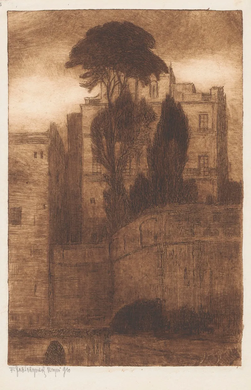 Villa Borghese In Rome 2 by Feliks Jabłczyński - Canvas Print